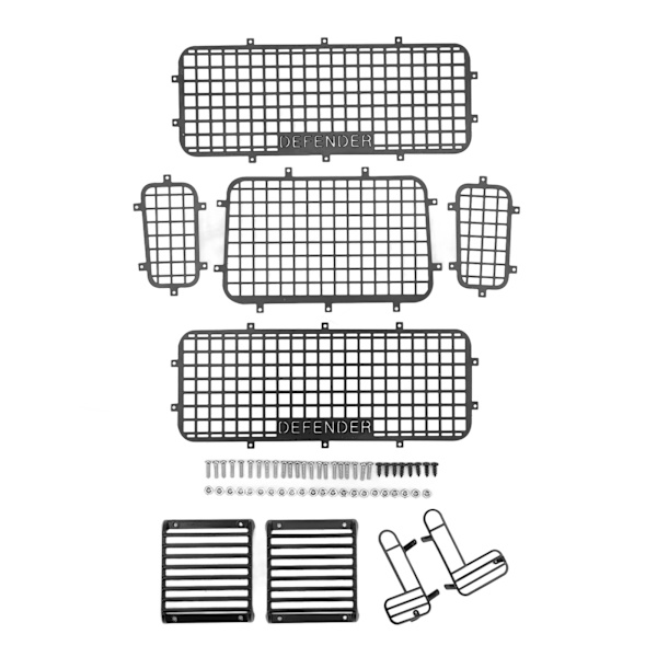RC Metal Window Mesh Simulation Hieno Estää naarmuuntumista RC Defender -ikkunansuoja Traxxas TRX4 RC -autoille