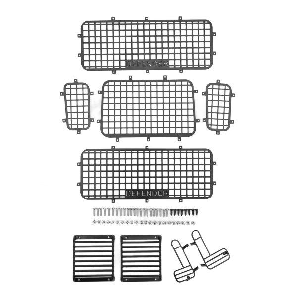 RC Metal Window Mesh Simulering Utsökt Förhindra repor RC Defender Window Guard för Traxxas TRX4 RC Cars