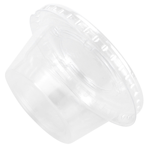 100 st engångsförpackningslåda för sås, transparent rund kryddkopp med lock 2 oz