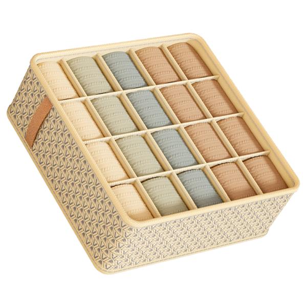 Skab Skuffe Organiser Dividers Stof Kommode Skab Organiser Opbevaringskasser Pladsbesparende Rodfri Beige 20 Gitter 32x32x11cm