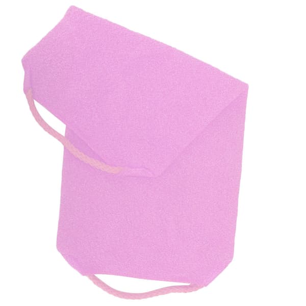 Eksfolierende gni-vaskeklut Elastisk dusjkroppsskrubb Rengjøring Massasje Badehåndkle Stropp Rosa