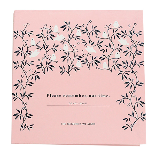 Självhäftande fotoalbum pärm DIY Scrapbook Album Skrivbar innersida Albumbok för minnesmärke Rosa sparv