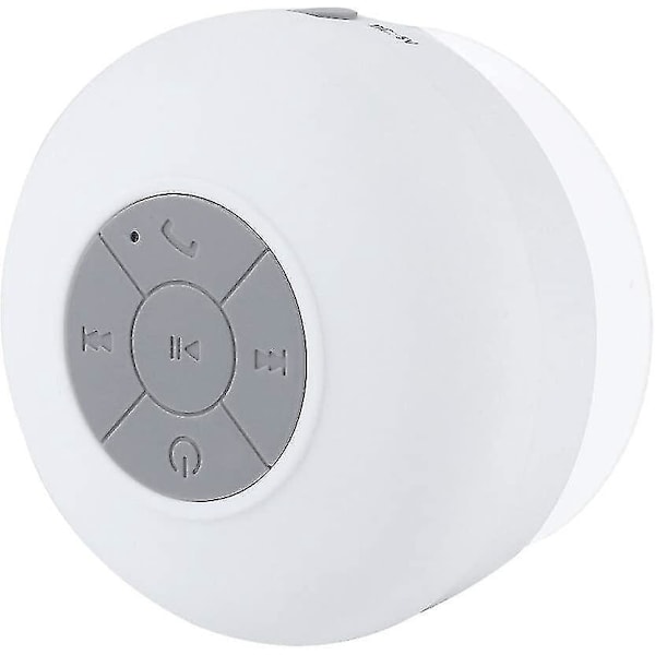 Bluetooth-kaiutin vedenkestävä Ip4 langaton kannettava handsfree sisäänrakennettu mikrofoni, imukuppi (valkoinen)