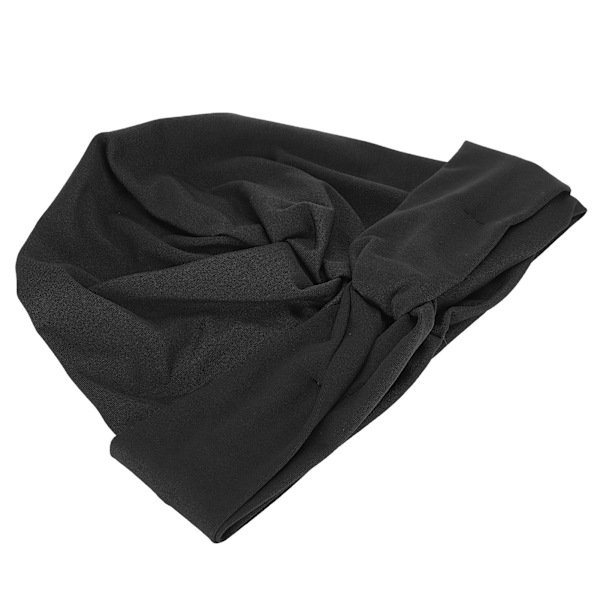 Kvinners Mote Turban Hodeskjerf Stretch Fast Chemo Wrap Muslimsk Lue Religiøs Artikkel Svart