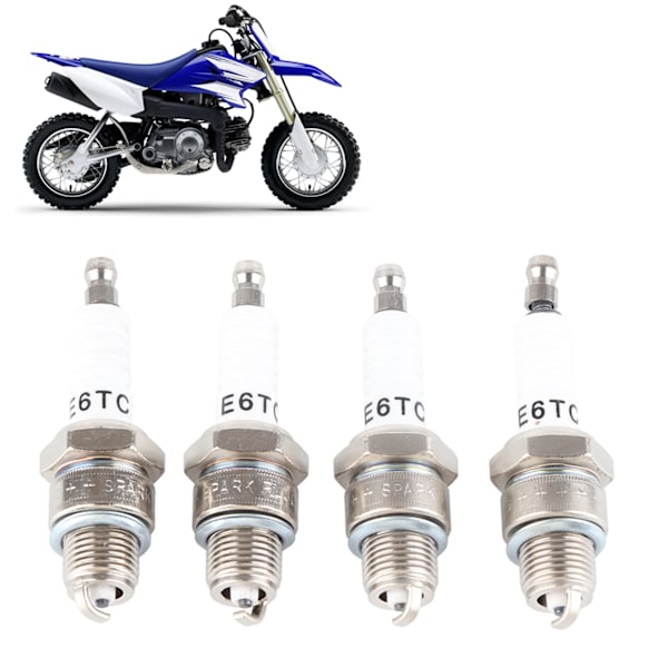 4 st 2-takts tändstift passar PW50 PW80 PW60 LT50 LT80 Scooter Motorcykel E6TC