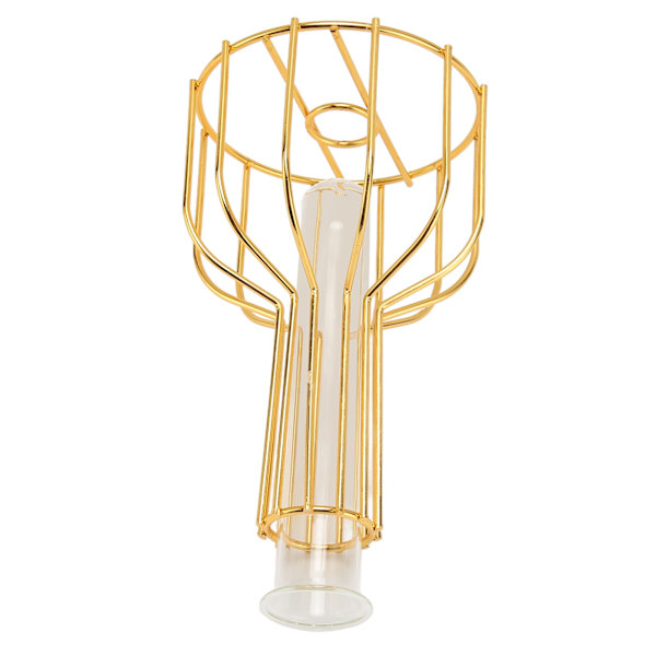 Metallblomvas ihålig modern elegant gyllene separat design klar glasblomvas prydnad för hemmet
