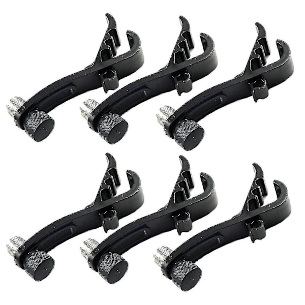 6 st Stötsäkra Mikrofon Trumkant Clip Tom Virvel Mount Mic Klämmor Hållare Zekai