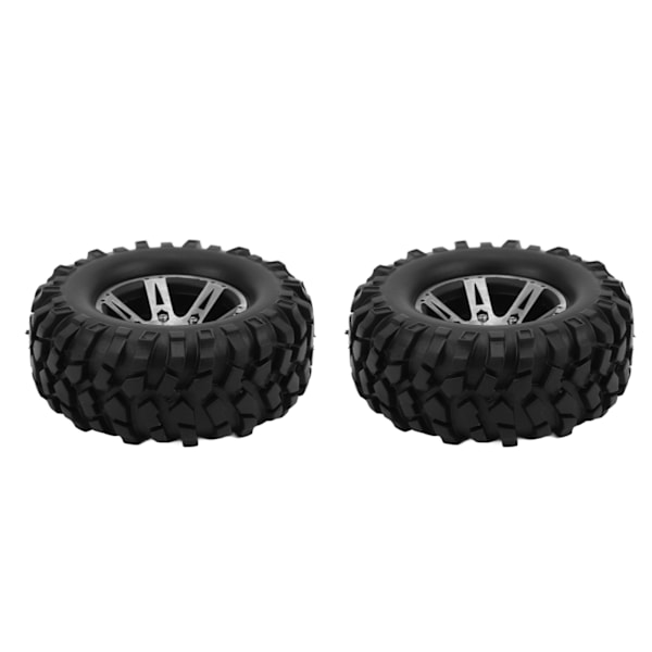 2 st 1,9 tum 96 mm gummidäck med fälgar i aluminiumlegering för Axial SCX10 1/10 RC Crawler CarBlack