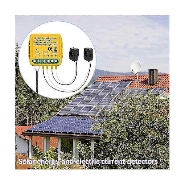 Tuya WiFi Effektmätare Monitor 2CH Realtids Energi Ström Monitor Automatisering Notifikationer Smart Life Fjärrkontroll
