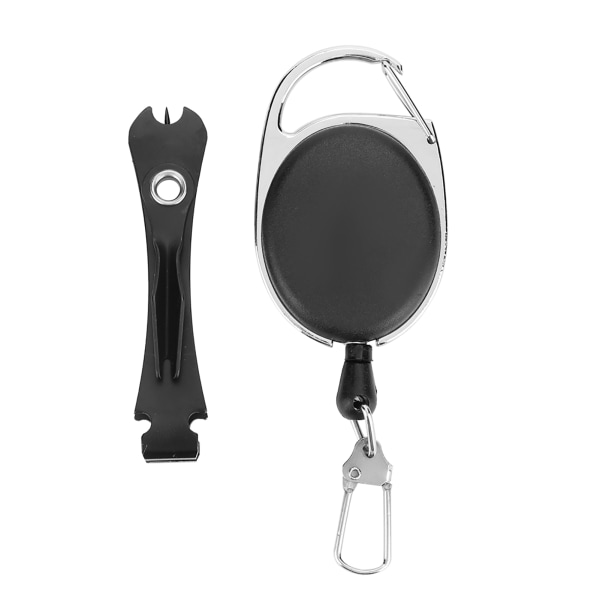 Flugfiske Quick Knot Tool Nipper Clipper Line Cutter med infällbar rulle