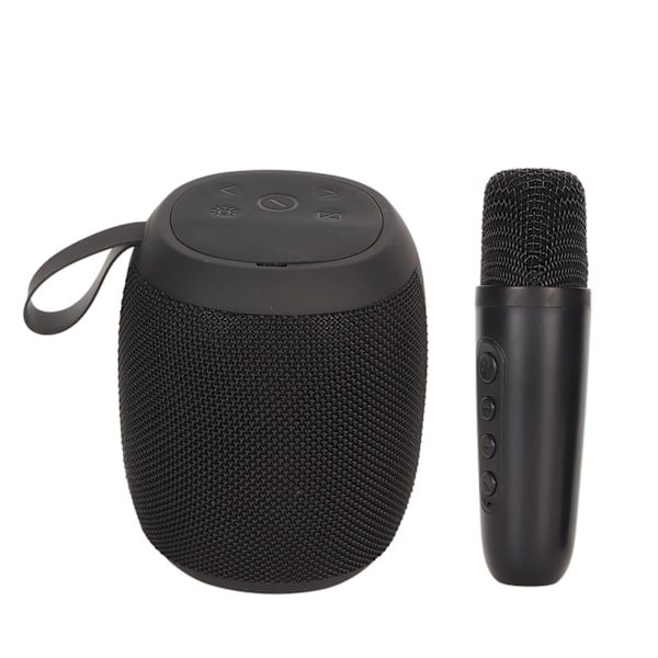 Mikrofon Bluetooth-högtalare RGB-ljus Mini Karaoke-maskin med en mikrofon för hushållspart i svart