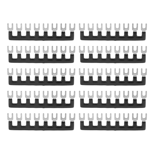10 stk. terminalstrip 400V 25A rød kobber flammehemmende PVC-gaffeltype terminalblokker for apparatindustrien Power TB 2508(8 posisjoner)