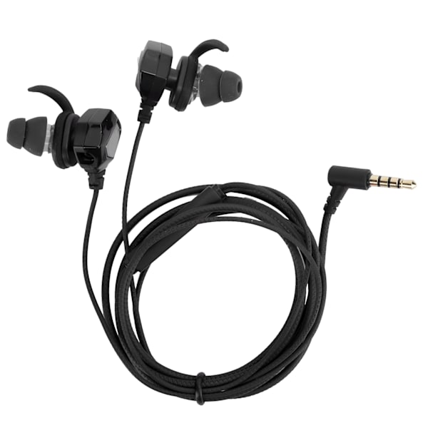 3,5 mm spelhörlurar för spel, ergonomiska subwoofer, minihörlurar, HiFi-stereo med mikrofon, svart silver