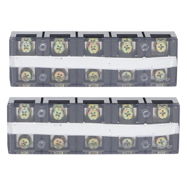 Kopplingslist Dubbla rader Högströmsskruvplint med cover 600V 60A 2st 5 positioner (605)