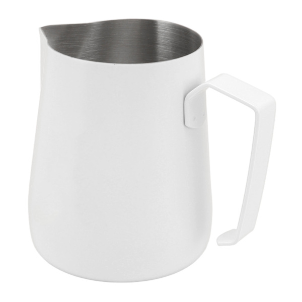 450 ml melkeskummerkanne i rustfritt stål 304, melkeskummerkanne for kaffebar, hjem, hvit