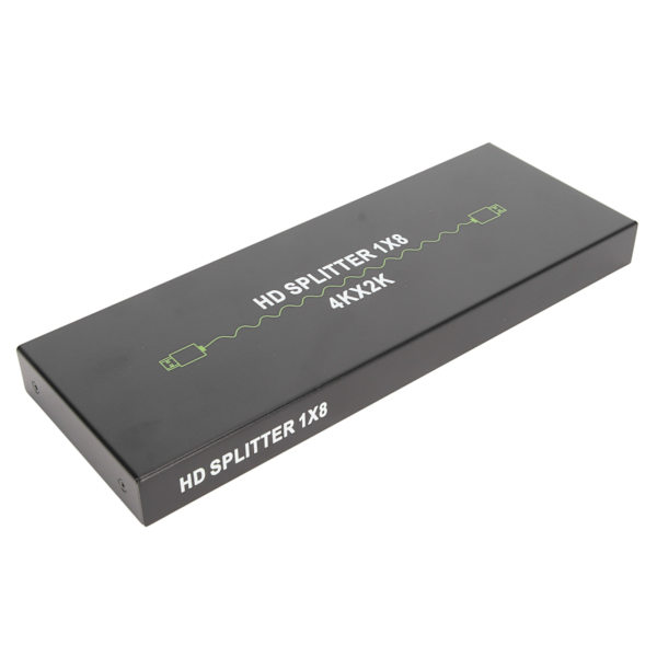 4K HD Multimedia Interface Splitter 1x8 1 ind 8 ud HD Multimedia Interface Splitter Splicer Extender 100‑240V EU-stik