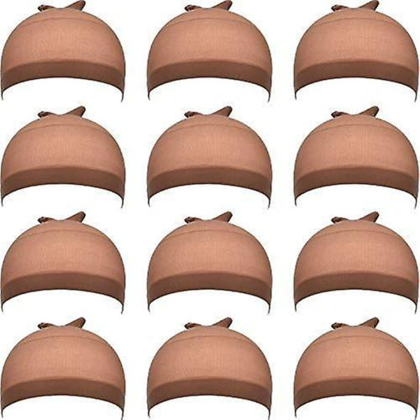 12-Pack lysebrune parykkcapser for kvinner og menn