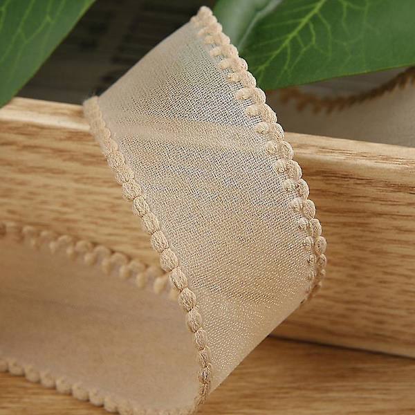 5 Rullar Transparent Chiffon Satinband för Inpackning Dekoration Alla Hjärtans Dag Bröllop Födelsedag Buketter och Kransar 10 Yard