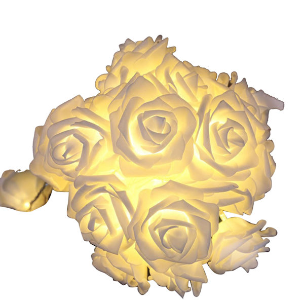 LED-rosblomster ljusslinga Simulerade rosblommor Fe-ljusslingor för bröllop Hemfest Dekoration 20 lampor 9,8ft