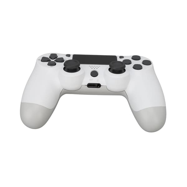 Trådløs spillkontroller Multifunksjonell dobbel vibrasjon Bluetooth Gamepad for PS4 spillkontrollere Hvit