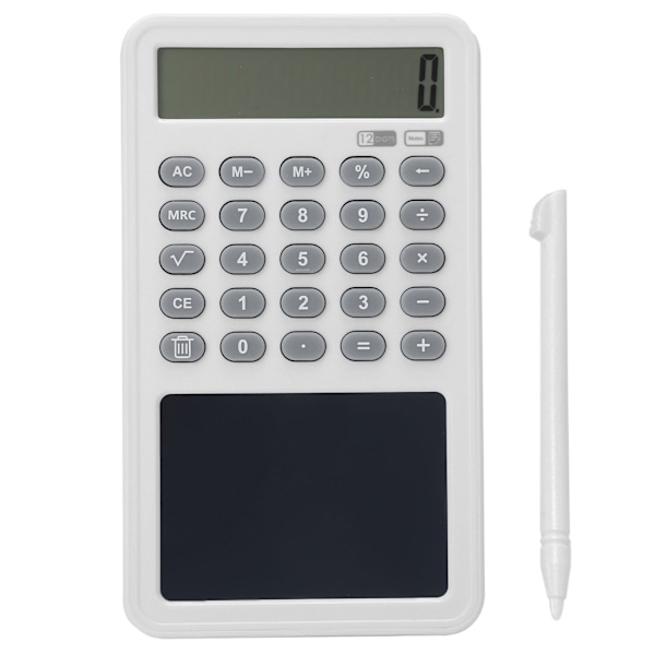 Calculator Writing Tablet White LCD 12‑Digit Display Portable Painting Handwriting Board