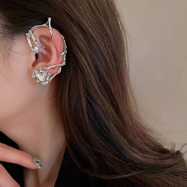 Öronbenklämma Fashionabel Elegant Spindelnät Zinklegering Galvanisering Öron Wrap Crawler för Kvinnor Flickor