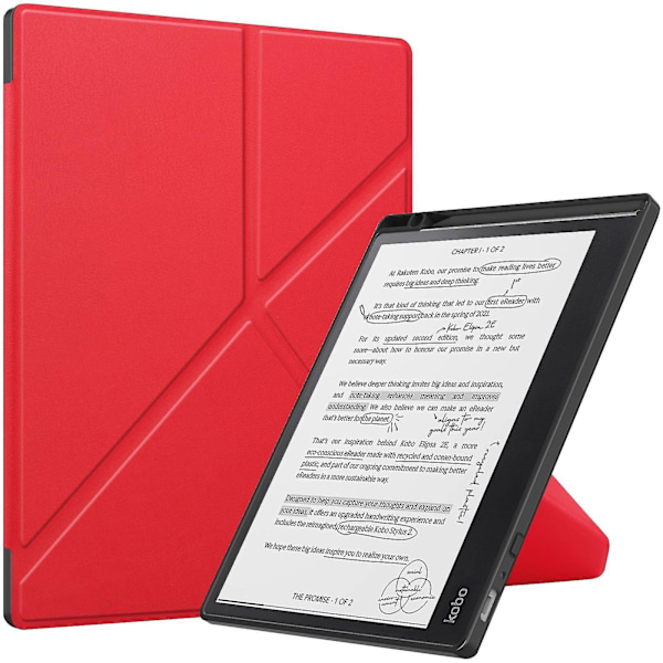 Smart Läderfodral för Kobo Elipsa 2e-B6 Röd