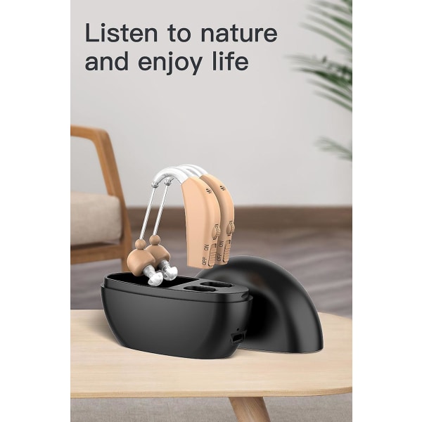 Genopladelige BTE personlige lydforstærkere til hjemmet - Premium digitale høreforstærkere sæt til lydforstærkning bag øret