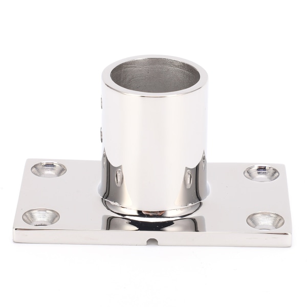 Stangbase rustfrit stål 90 grader rektangulært holdbart korrosionsbeskyttende polering Hnadrail fitting til bådyacht (25 mm)