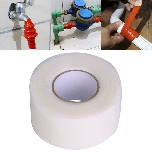 Vattentät Tejp Stark Vidhäftning PVC PPR Rör Reparationsmaterial Vit/RödVit