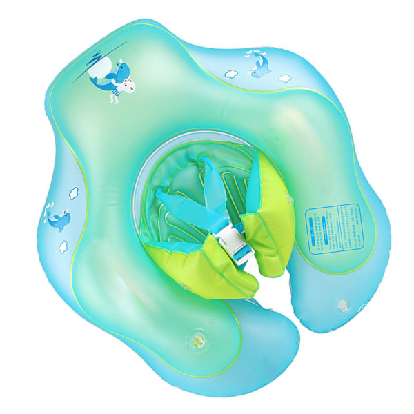 Barn Cartoon Pool Ring Uppblåsbara Tuber PVC Anti Flip Non Slip Säkerhetsbälte Väst Design Justerbar Längd Simring Flyter S för 3 till 12 månader