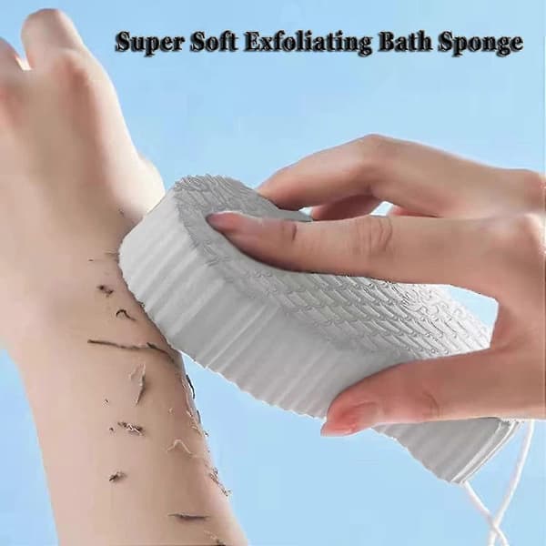 Ultra-soft Exfoliating Bath Sponge, Exfoliating Dead Skin Remover, 3D Bath Sponge Shower Brush, Sponge Grey