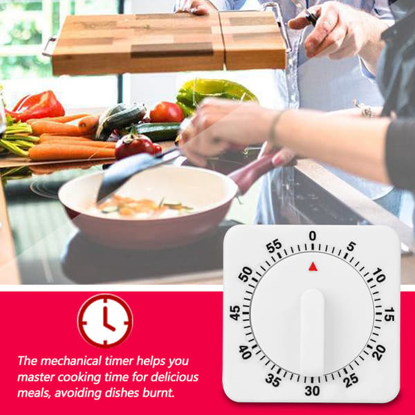 Bærbar 60-minutters nedtelling mekanisk timer Bakematlagingsverktøy Matlaging
