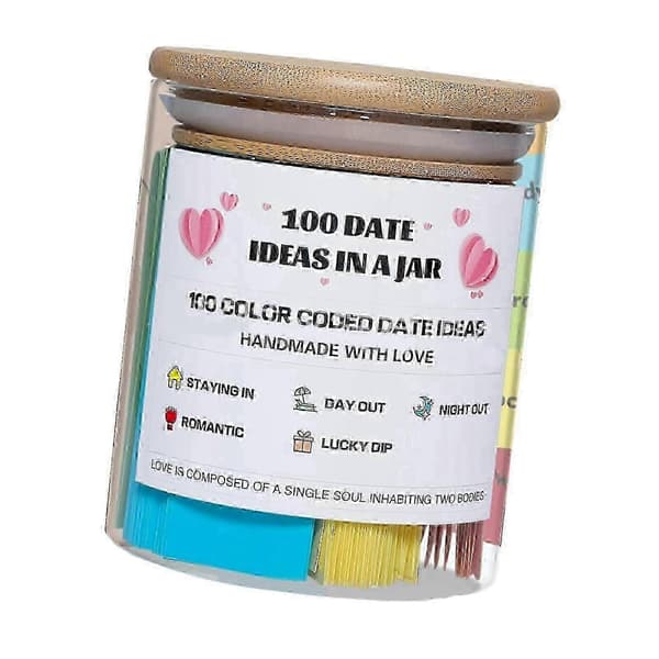 2025 100 Date Ideas in a Jar Portable Wedding Gift for Anniversary Lovers Couples