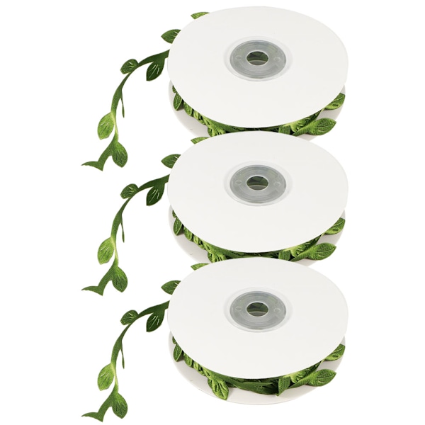 3 rullaa keinotekoisia lehtiä Vine DIY Kindergarten Craft Hääkoriste TarvikeVihreä