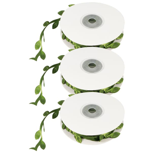 3 ruller kunstige blade vin DIY børnehave håndværk bryllupsdekoration tilbehør grøn