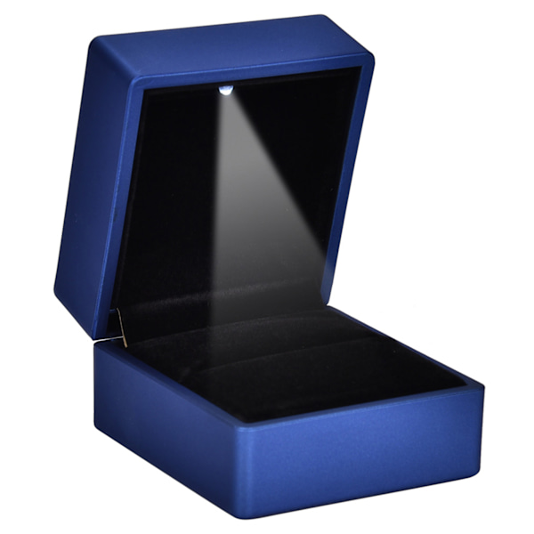 Bröllopsring Box Container Smycken Hänge Hållare Case LED-ljus (blått för hänge)