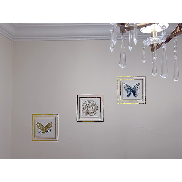 Metallic Guld Spejl Tape - 1,2 cm x 25 m - Ideel til Dekorative Vægge, Døre, Skabe og Grafisk Kunst