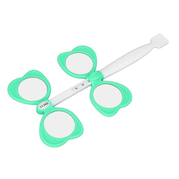Optisk Flipper Grøn Optometri Plastik Flip Linse med 5 Synstestkort til Nær Synstest ±200