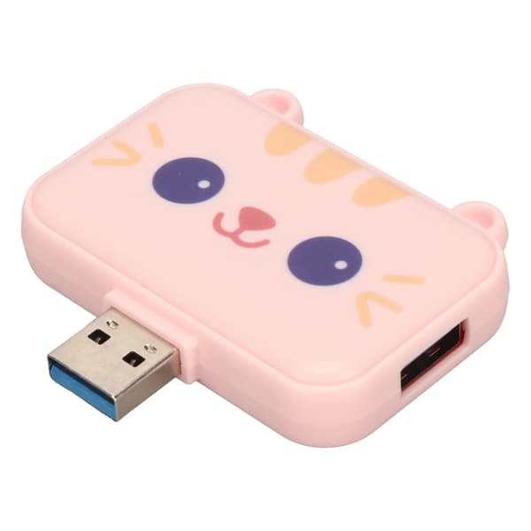 3 i 1 USB-hub Multifunktionel USB A til USB3.0 og 2 USB2.0 USB-portudvider til mus, tastatur, bærbar pc, lyserød
