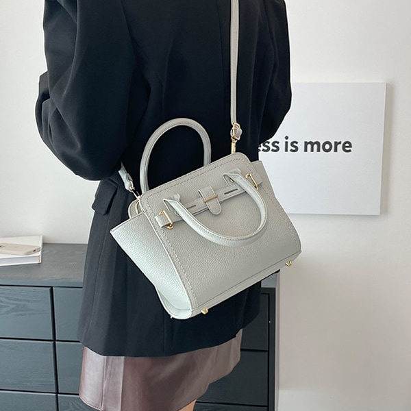 Håndveske for kvinner, enkel høst, avslappet skulder- og crossbody-veske, trendy og allsidig, lys grå Light grey