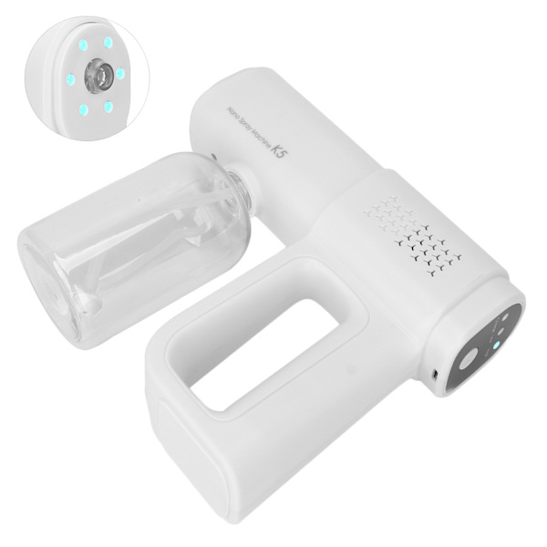 Håndholdt Nanometer Rengøringssprøjte USB Genopladelig Trådløs Multifunktion Fin Mist Sprøjte 380ml Hvid