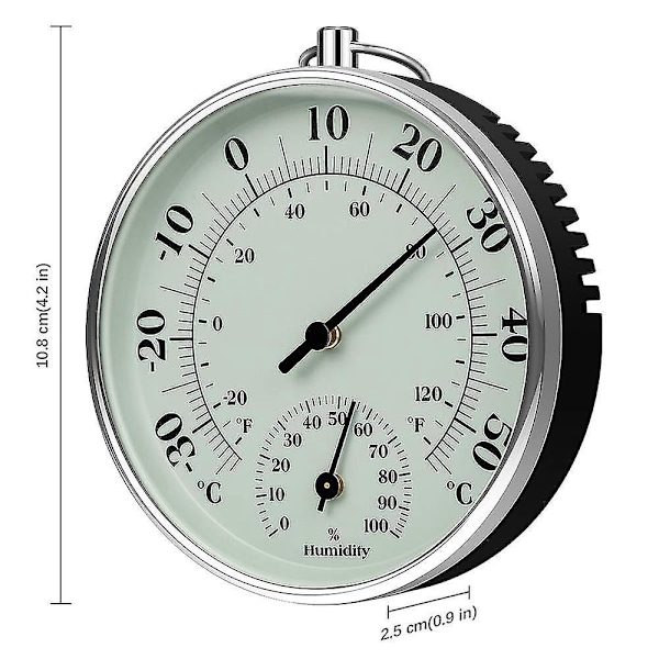 10 cm Inomhus Utomhus Termometer Med Luftfuktighetstermometer