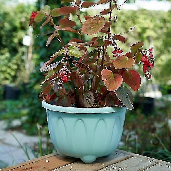 Blomkruka Snyggt Mode Lättviktig Plast Blommor Grönsaksplanteringskruka Med Bricka För Hem XL Grå
