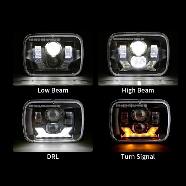 180W 5x7 6X7 Rektangulære LED-lastebillhovedlys Vanntett arbeidslys Støvtett LED-frontlykt