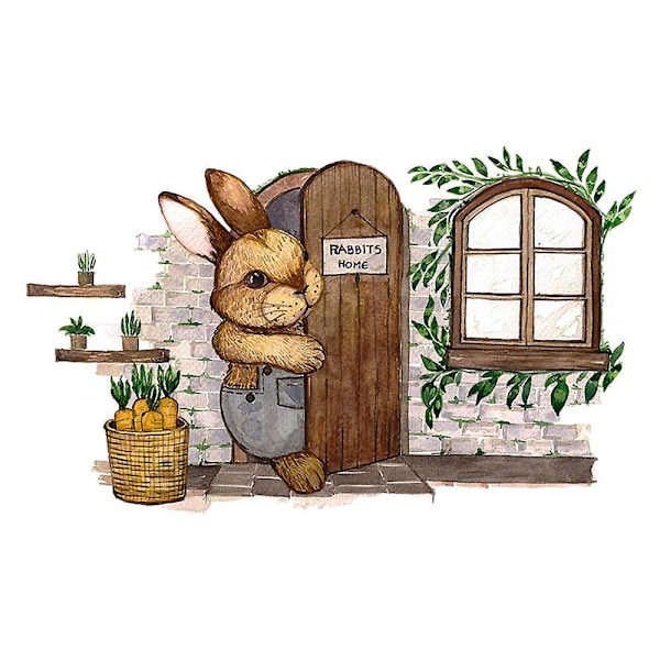 En uppsättning väggdekaler med motiv från Rabbit's House, självhäftande väggdekoration