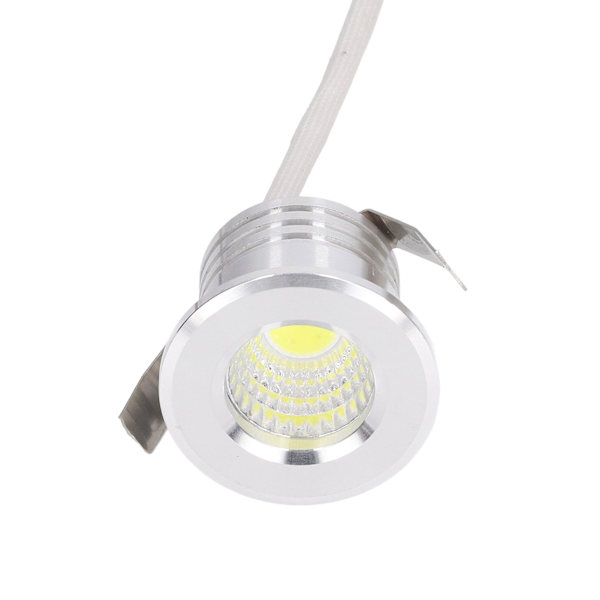 Mini indbygget COB-spotlight Stabil varmeafledning LED indbygget loftspot 3W Sølv lampehus AC85‑265V Positivt hvidt lys 6000K