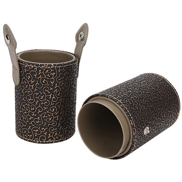 Bærbar PU læder makeup børste kop rørholder rejse kosmetik container værktøj Bronze