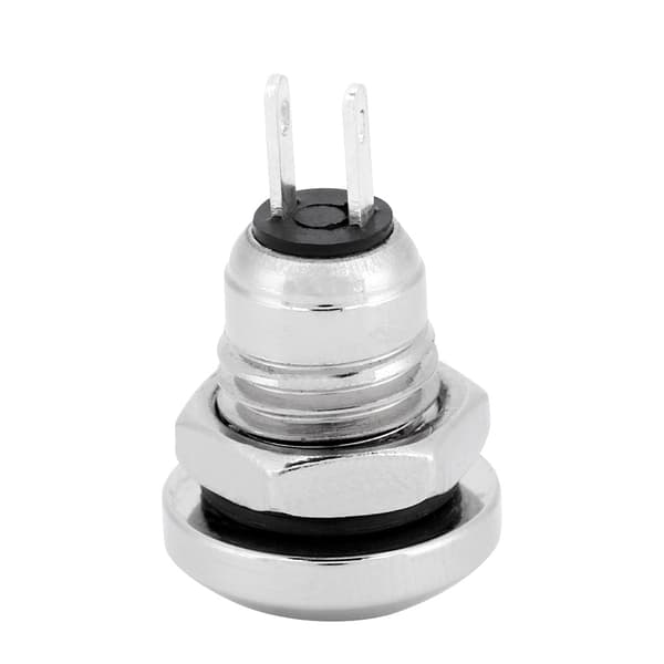 1A 24V 8mm Mini Vedenpitävä Auton Hetkellinen Painonappi Virtakytkin Nikkelipinnoitettu Messinki