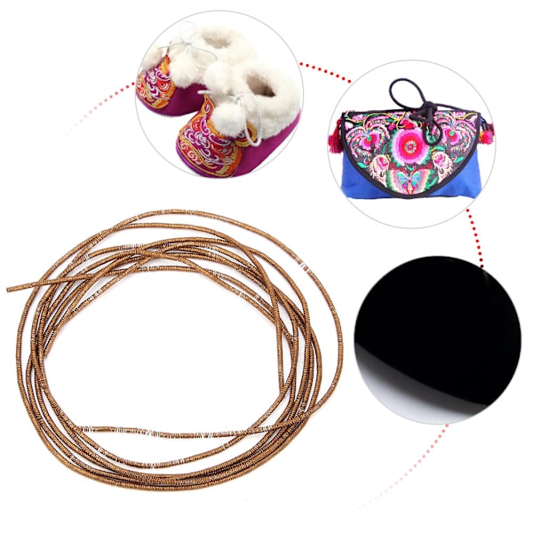 Broderigarn Koppartråd Sömnad Sömnad Glans 1,5 mm Dia. Manuell DIY-sträng Kaffe